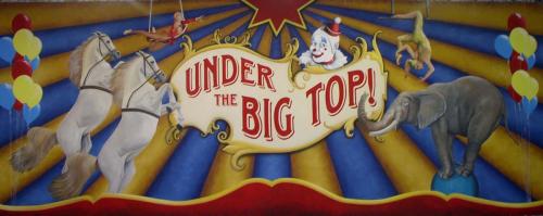 Circus - Under The Big Top - Painted Backdrop - 12' tall x 32' wide 